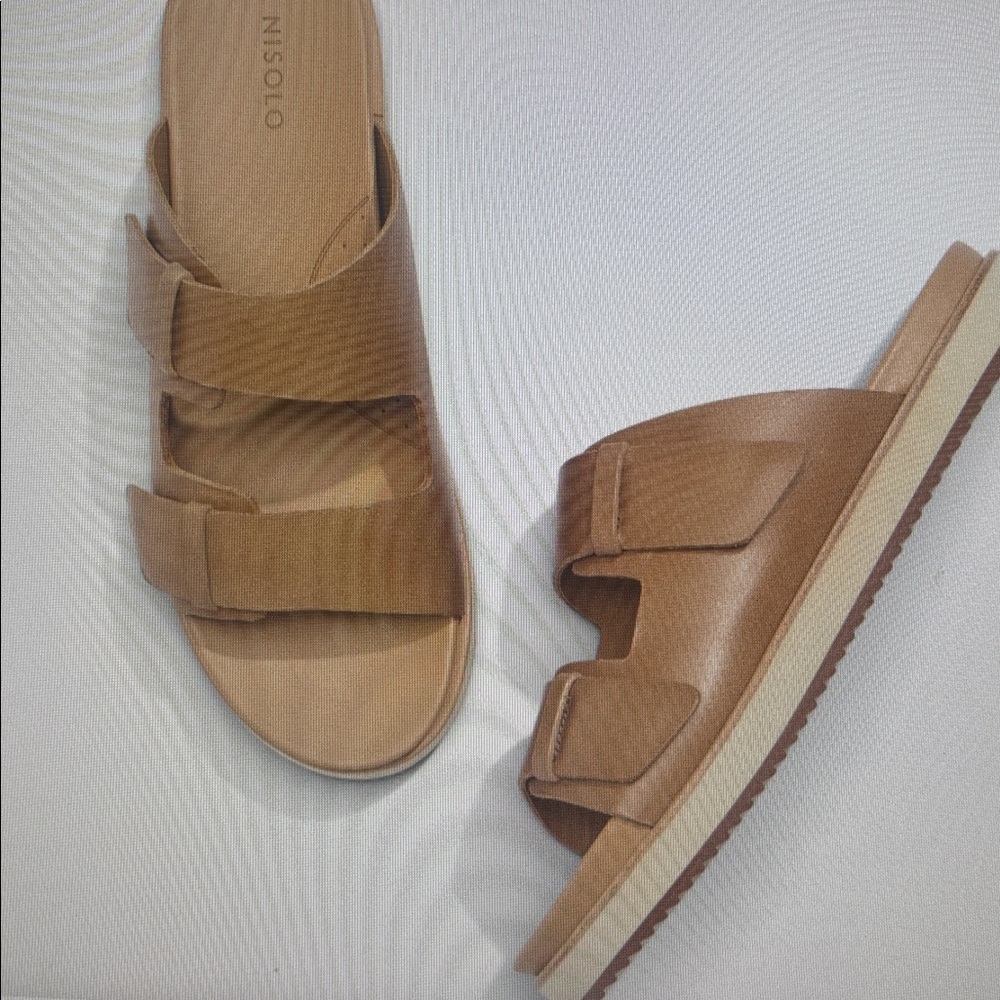 NWB Nisolo Womens Ella Go To Platform Sandal. Size 6.5. Color Almond - Picture 2 of 6